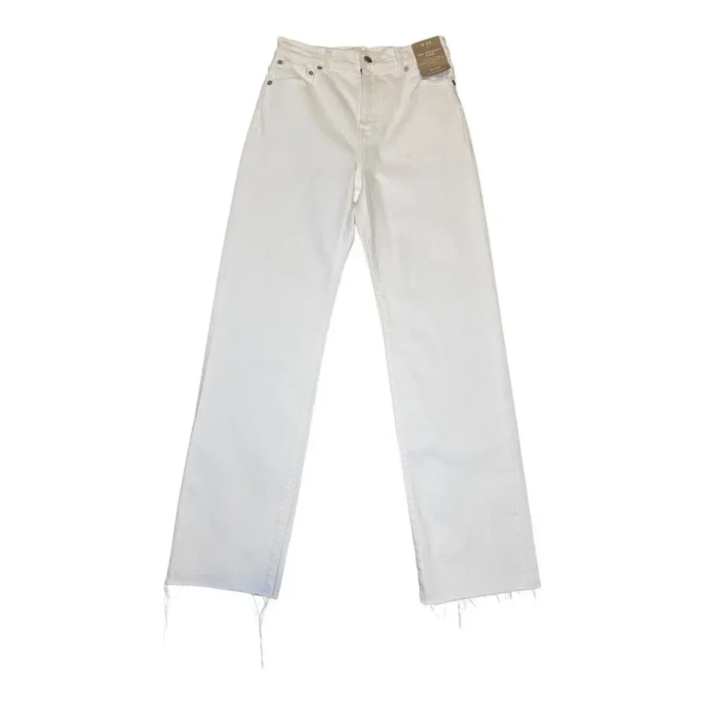 NEW Madewell Women’s Size 0 (24) Tile White The '90s‎ Straight Crop Jean NWT